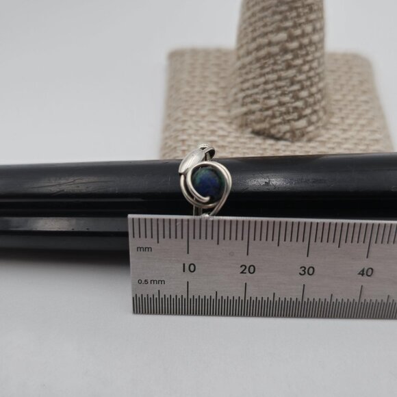 Size 7.75 Sterling Silver Handmade Wire Chrysocolla Stone Ring A3280 - Picture 7 of 8